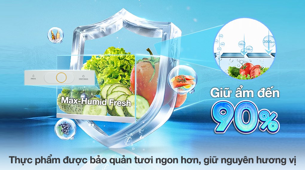 Tủ Lạnh Toshiba Inverter 596 Lít Side By Side GR-RS780WI-PGV(22)-XK - ngăn cấp ẩm Max-Humid Fresh